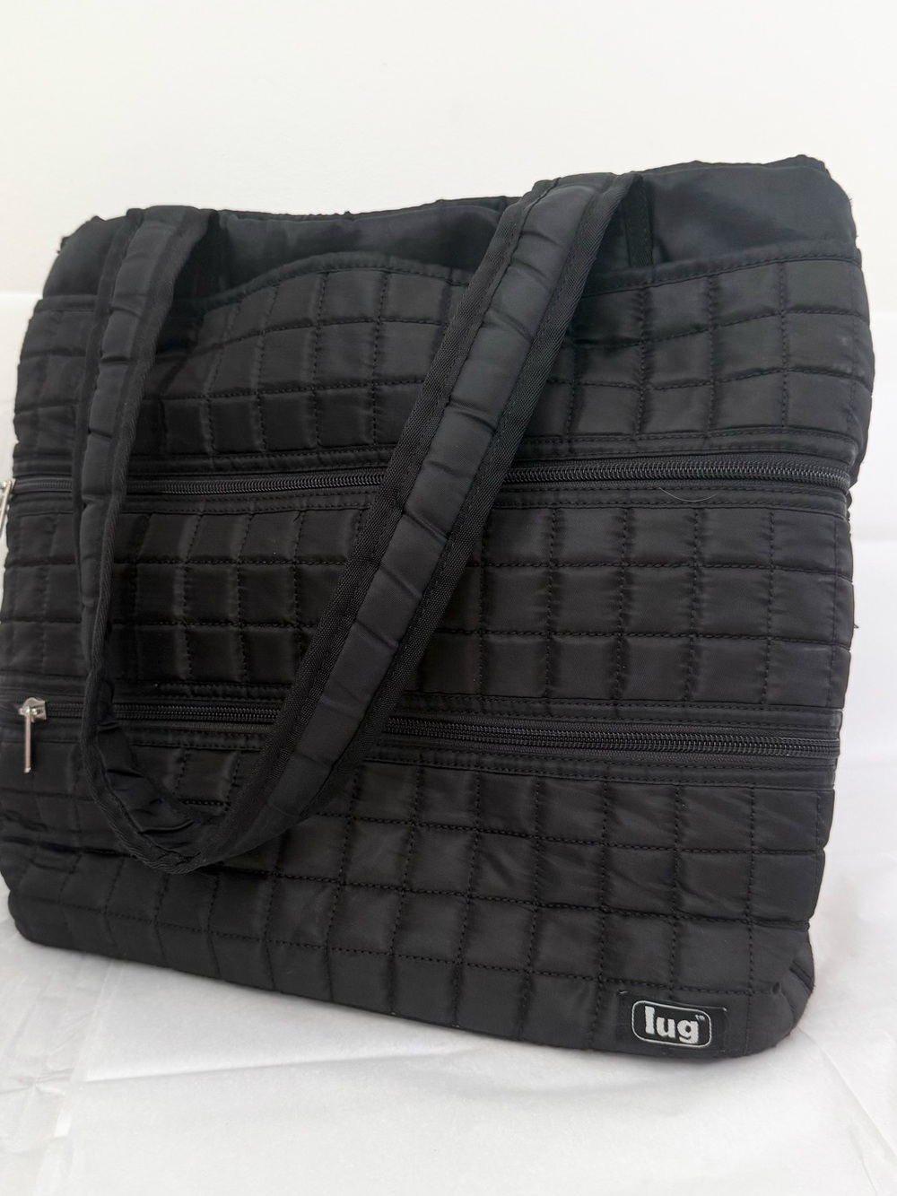 Lug Taxicab Quilted Tote Bag in Midnight Black